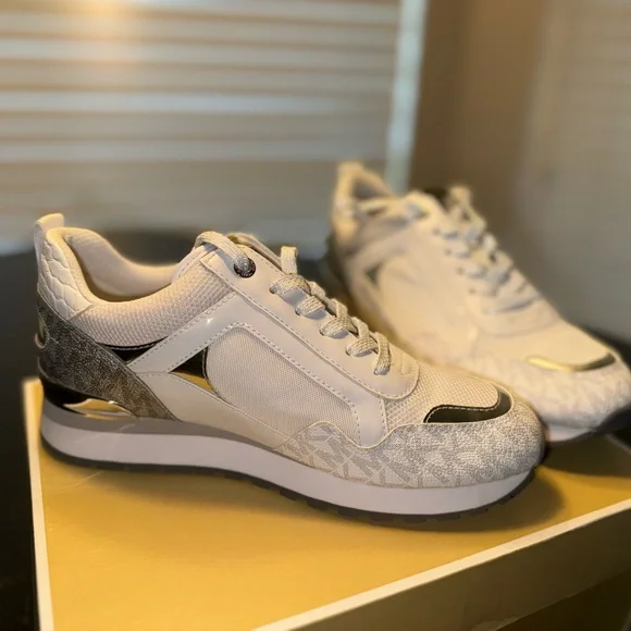 Michael Kors White and Silver Sneakers - Picture 5 of 5